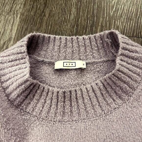 EUC AYR The Little Joy Organic Cotton Crewneck Sweater Purple Mist Size XL Fuzzy - Picture 8 of 14